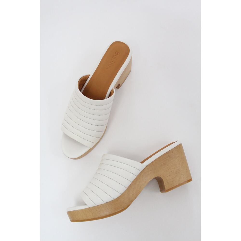 Beklina Ribbed Open Toe Clog in Off White US 10